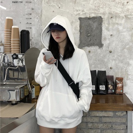 Áo Khoác Hoodie Nữ Nam Uniex Dáng Áo Oversize  Hoodie Trắng Trơn