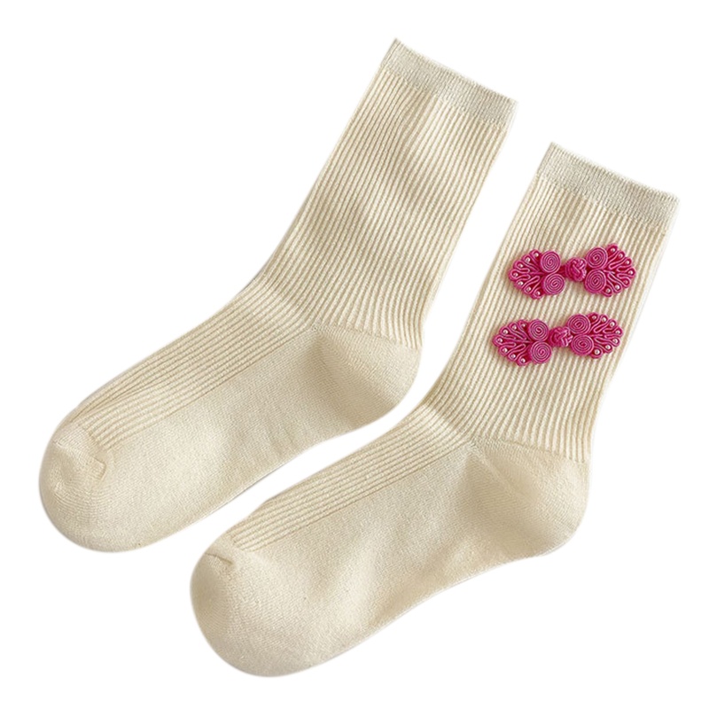 XIXI Tất Cotton Phối Nút Thời Trang Dành Cho Nữ