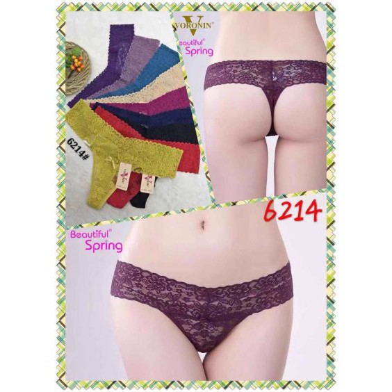{Sỉ = lẻ} 10 QUẦN LÓT REN LỌT KHE, QUẦN LÓT NỮ 6214# &lt;55kg