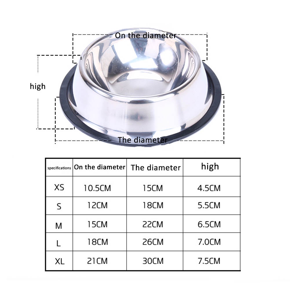 Chén đựng thức ăn cho thú cưng chống trượt bằng thép không gỉ
