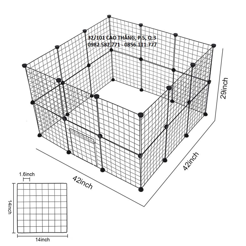 CHUỒNG CHÓ- CHUỒNG QUÂY THÚ CƯNG LẮP GHÉP  NHƯ HÌNH, BỀN NHẸ, DỄ THÁO RÁP, ĐỂ TRONG NHÀ VÀ NGOÀI TRỜI
