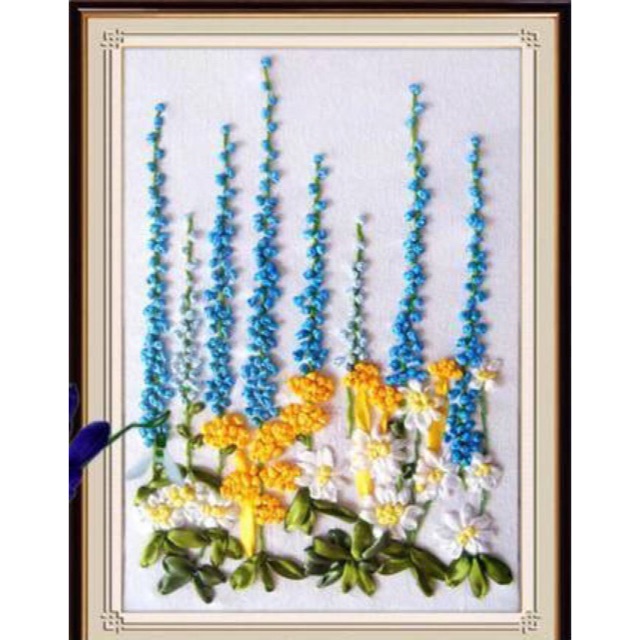 Tranh thêu ruy băng 35x30cm