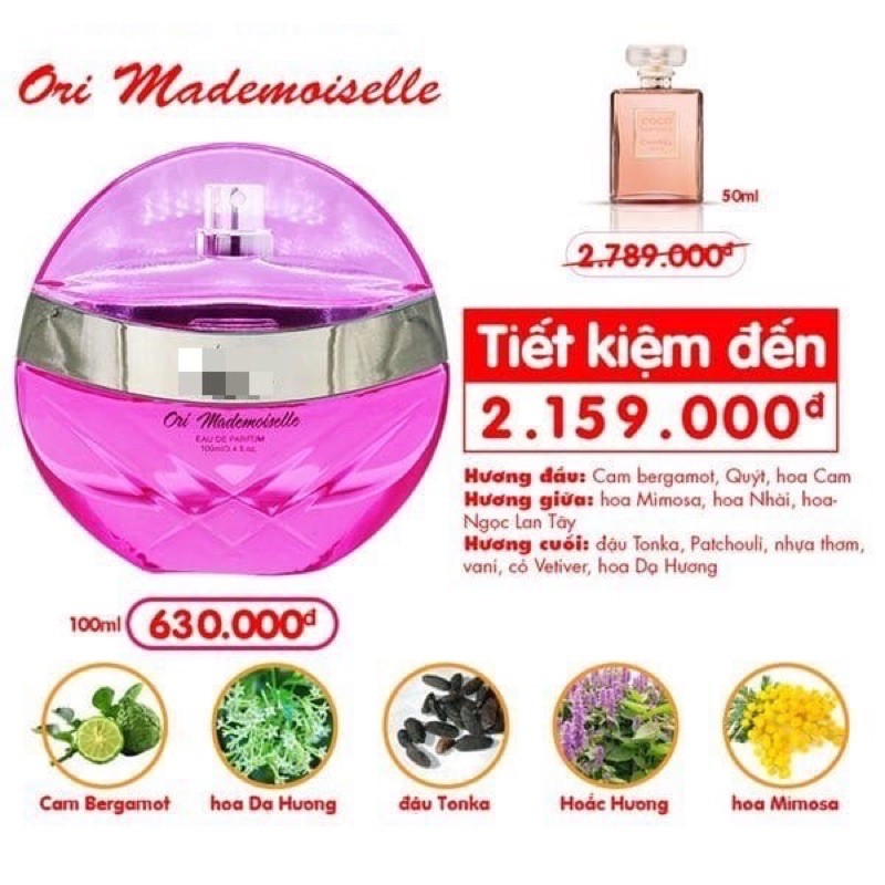 NƯỚC HOA NỮ ORI MADEMOISELLE – NỮ TÍNH, TƯƠI TRẺ, GỢI CẢM (100ML)