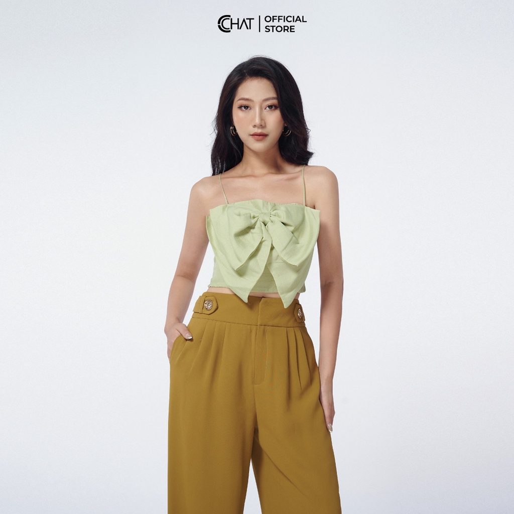 Áo 2 Dây 𝐂𝐂𝐇𝐀𝐓 Bản Nơ To Chất Voan Mềm Mại Dáng Suông Phong Cách Trẻ Trung 11AAV2007OT
