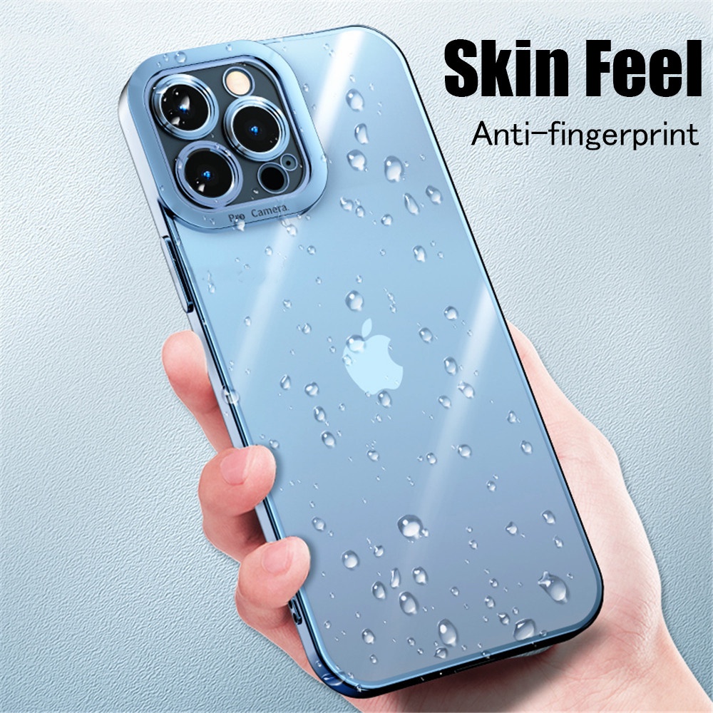 Ốp điện thoại silicon mềm trong suốt mạ viền sang trọng bảo vệ camera cho iPhone 13 12 11 Pro Max XR XS Max 7 8 Plus
 | BigBuy360 - bigbuy360.vn