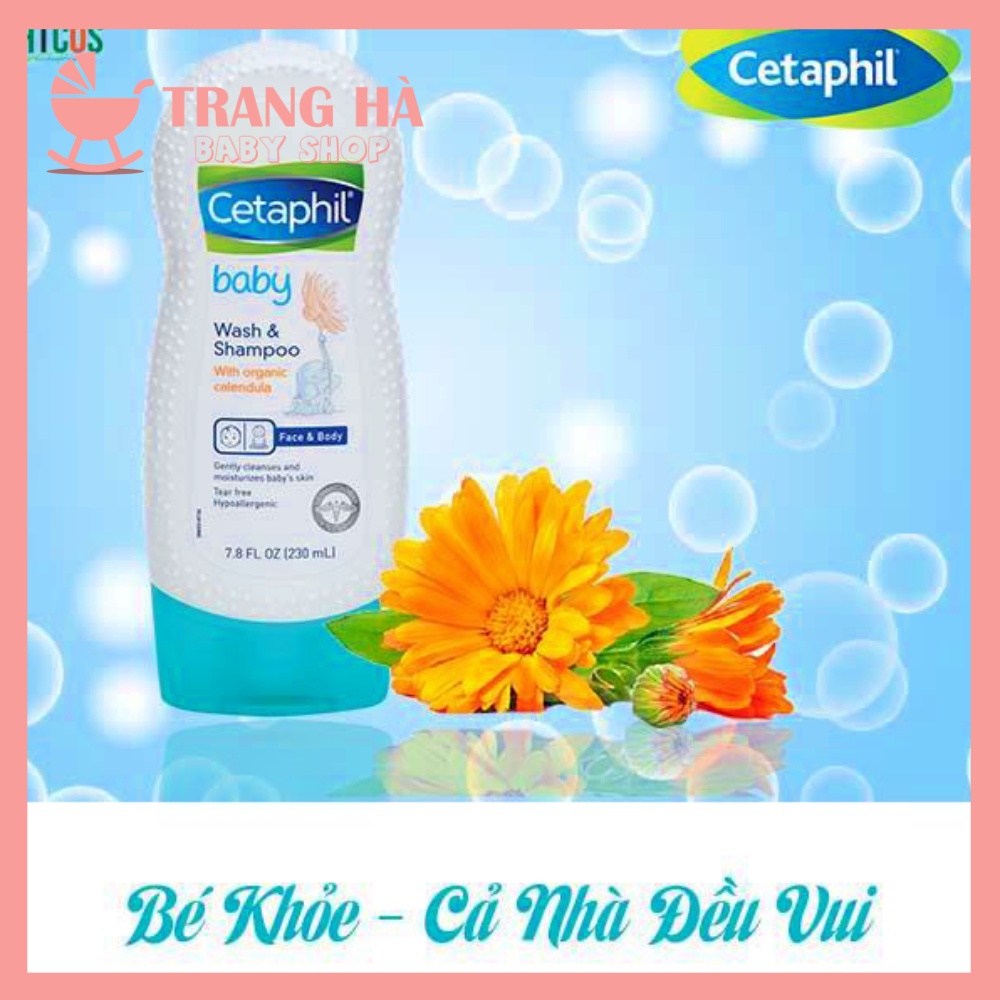 Sữa Tắm Gội Toàn Thân Dịu Nhẹ Cho Bé Cetaphil Baby Wash &amp; Shampoo With Organic Calendula For Face &amp; Body 230ml