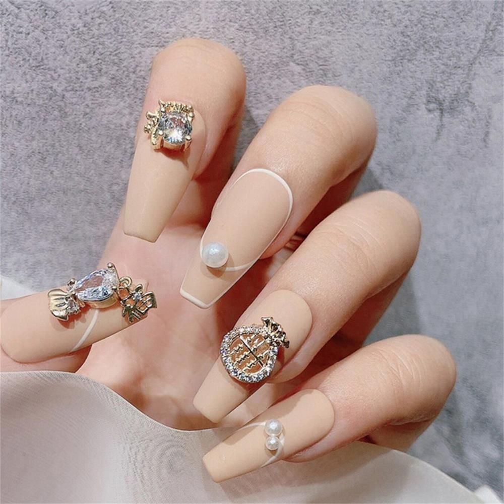 Phụ Kiện Trang Trí Móng Tay Mừng Năm Mới Bằng Hợp Kim Zircon 2022|Phụ Kiện Móng Tay Hình Gấu/Hổ Sang Trọng DIY