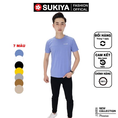 Áo thun nam cổ tròn SUKIYA Hàng cao cấp túi Zíp AT03