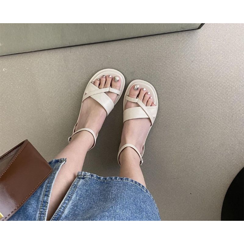 Sandal bệt xỏ ngón quai chéo bảng to 35-43( hình thật phía sau