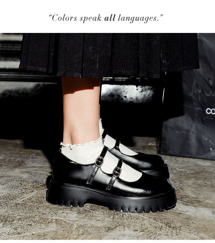 Giày Búp Bê Nữ Mũi Tròn Phong Cách Lolita Nhật Bản Xinh Xắn