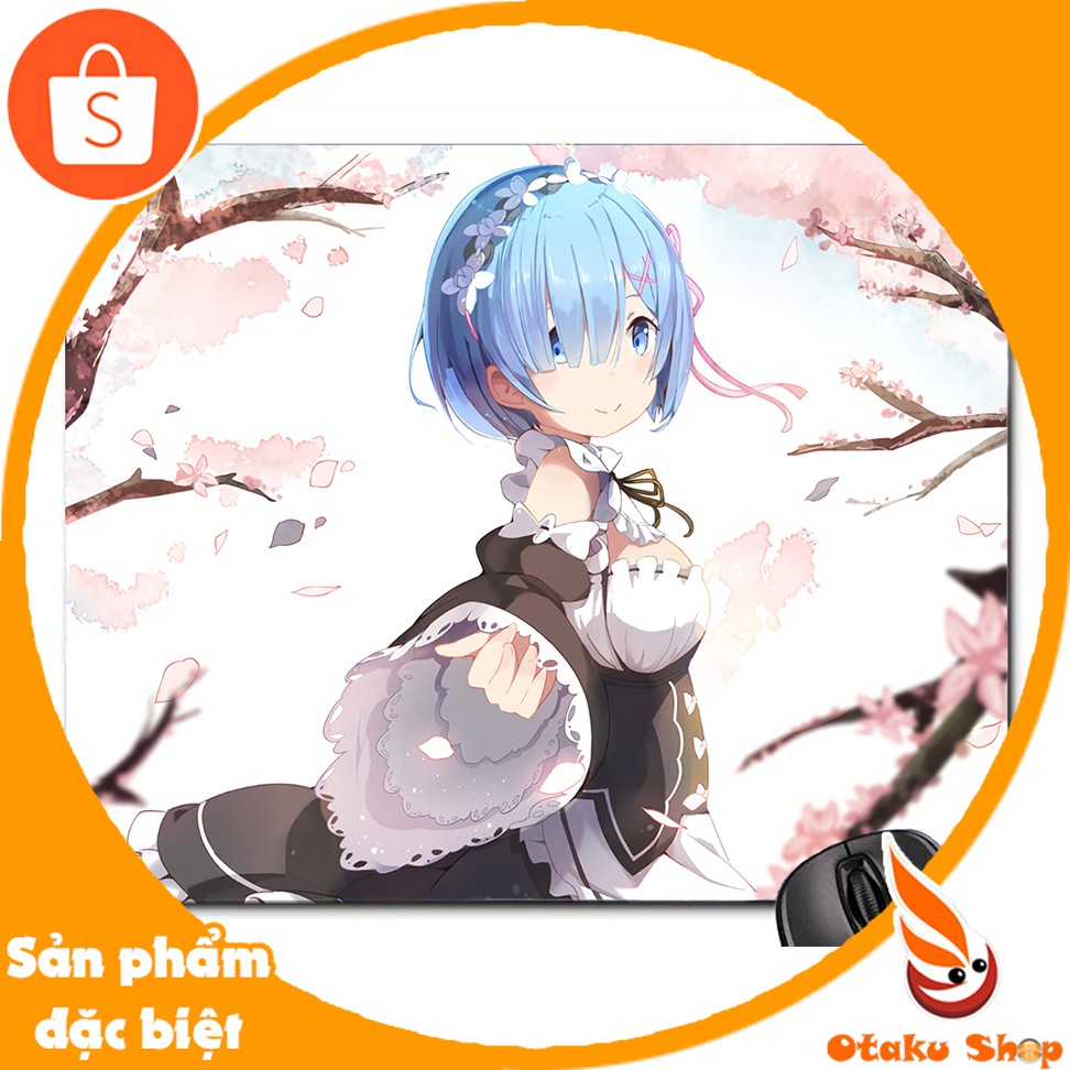 Lót chuột cao su, Bàn di chuột, mouse pad 20x24 hình Anime Rezero mẫu 1 REM- Otaku Shop