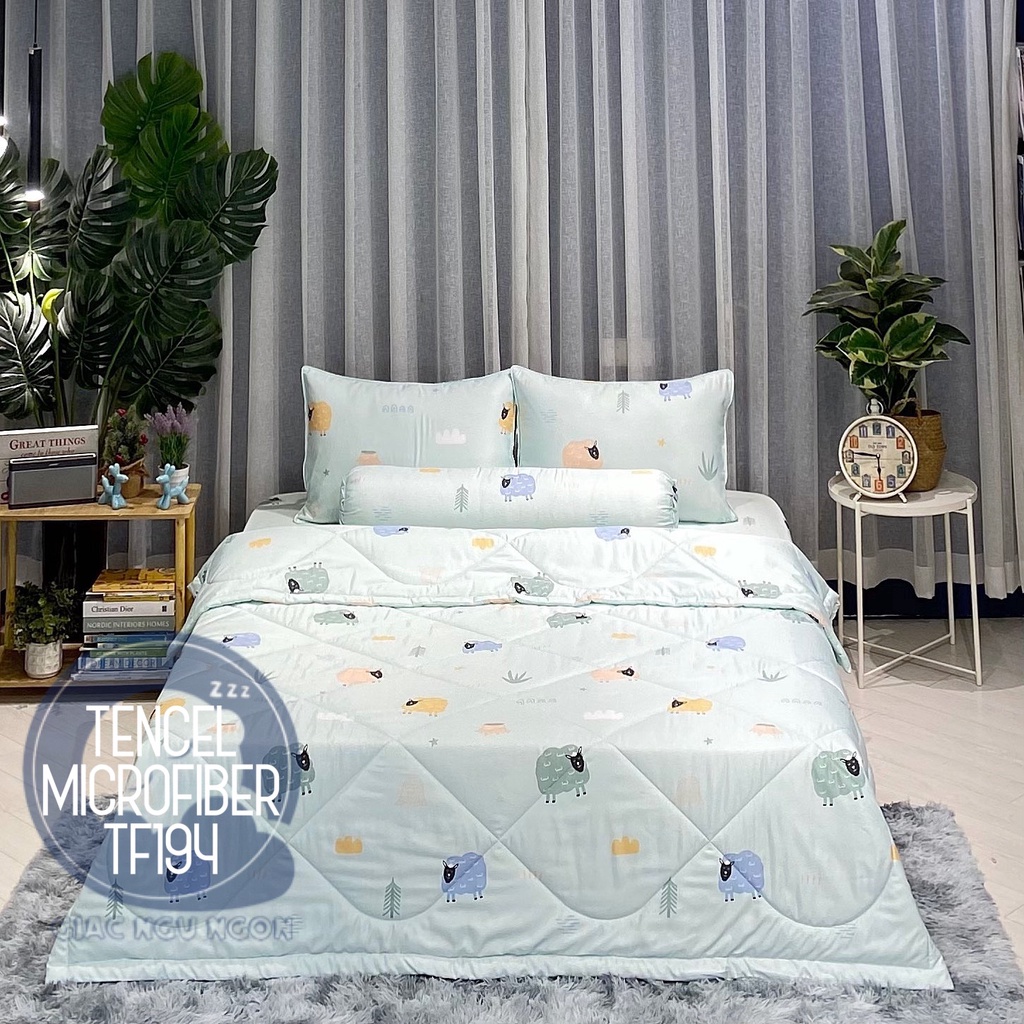 Bộ Chăn Ga Gối Lụa Tencel Cao Cấp 05 Món