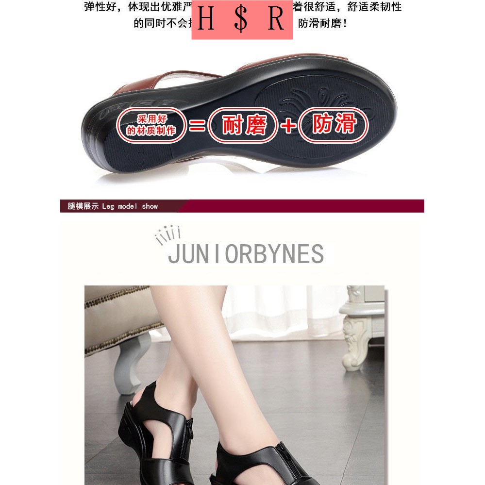 Giày sandal đế xuồng hở ngón mẫu 2021 thời trang mùa hè dành cho nữ trung niên