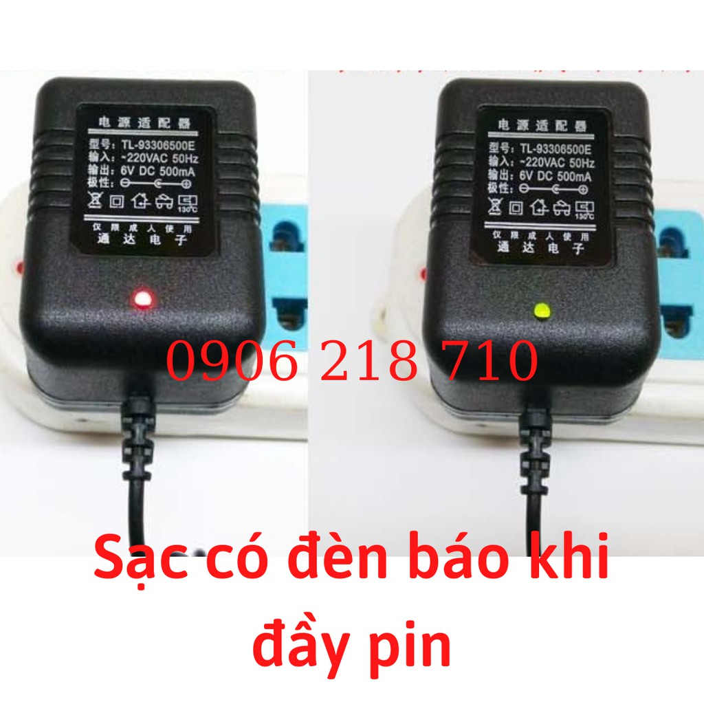 Sạc xe điện trẻ em, sạc xe máy điện trẻ em 6v1000mah có đèn báo sạc