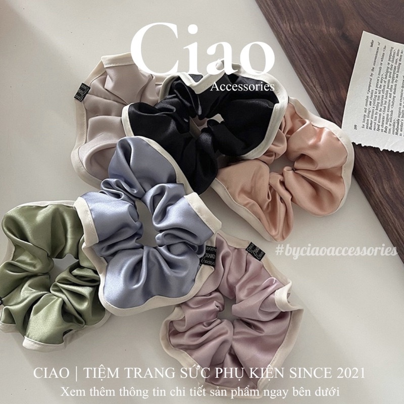 [HOẢ TỐC 1H] Dây buộc tóc/ Scrunchies thiết kế lụa satin xinh xắn mã 07 Ciao accessories