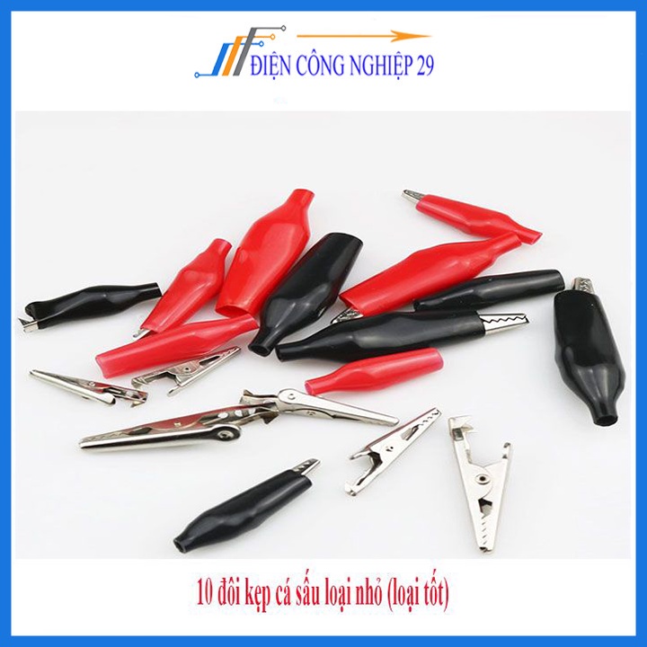 Bộ 10 đôi kẹp cá sấu loại nhỏ (loại tốt) dùng kết nối dây điện