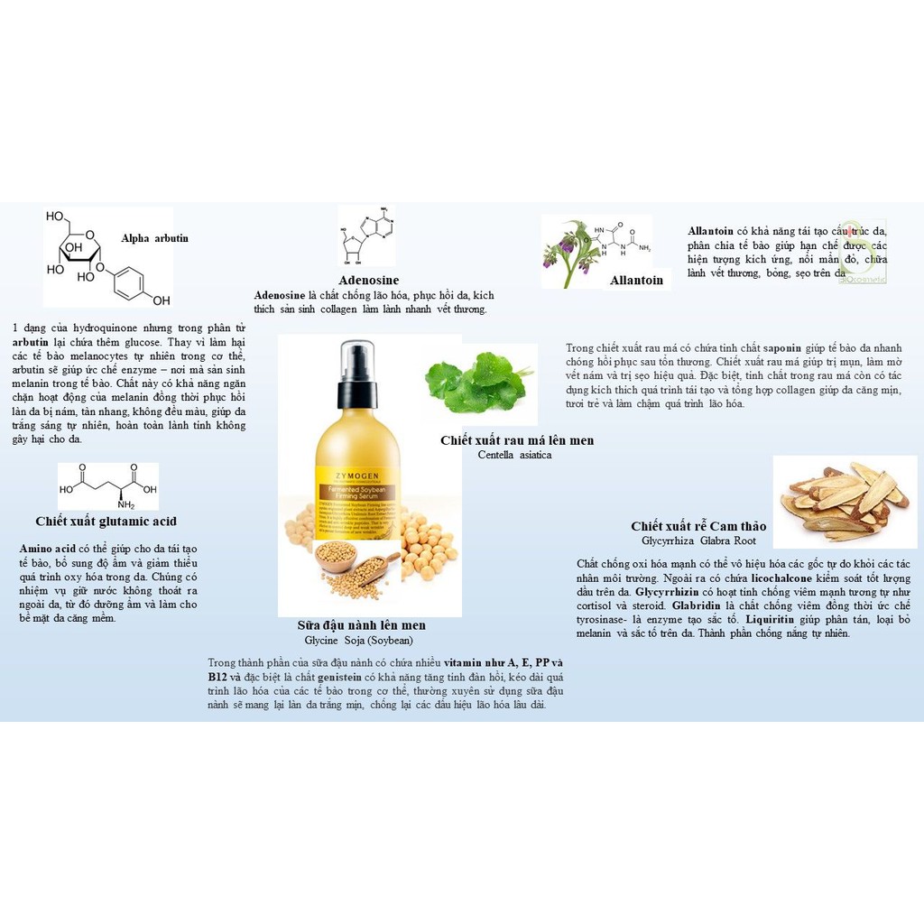 SERUM ĐẬU NÀNH ZYMOGEN ngăn ngừa chống lão hóa Zymogen Fermented Soybean Firming Serum 105ml