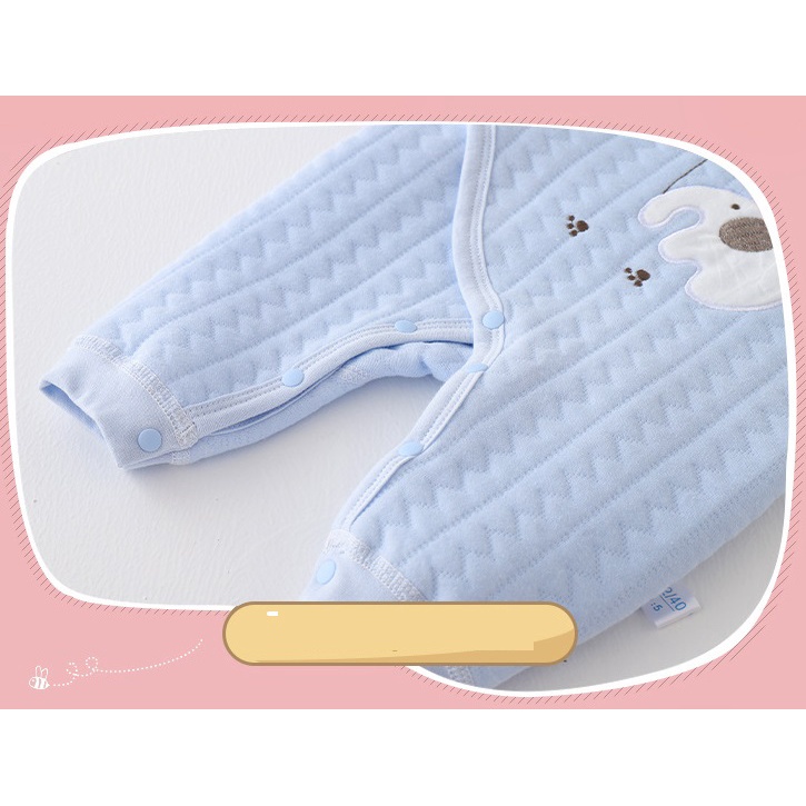 Áo liền quần dài tay trần bông cho bé trai và bé gái sơ sinh 3-9kg, hàng đẹp xuất Hàn