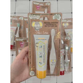 Set Kem đánh răng nuốt được và Bàn chải Jack n Jill