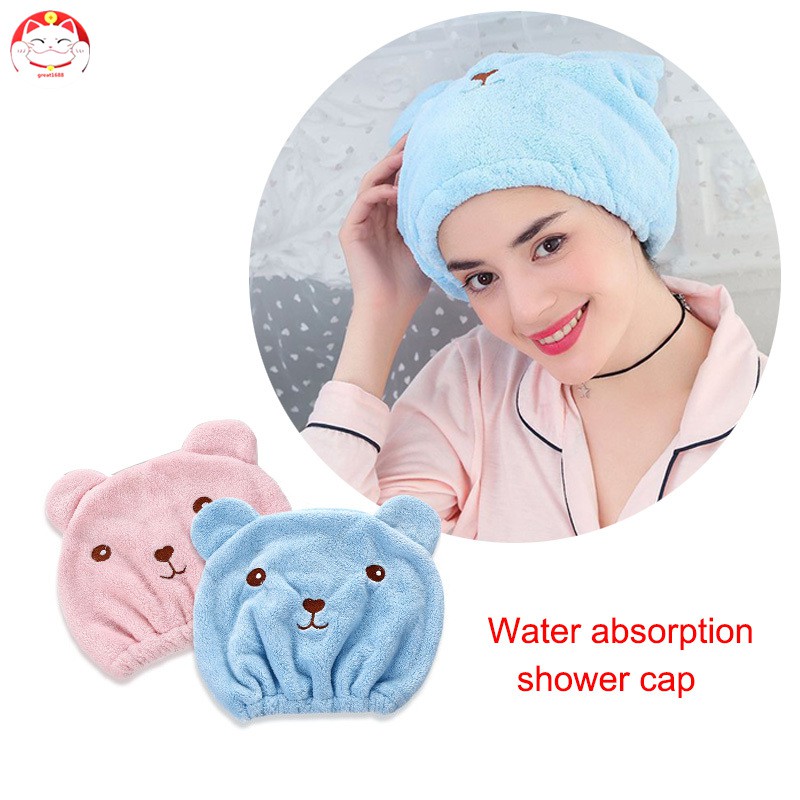 Mũ Hong Tóc Khô Dày Hình Động Vật Dễ Thương
