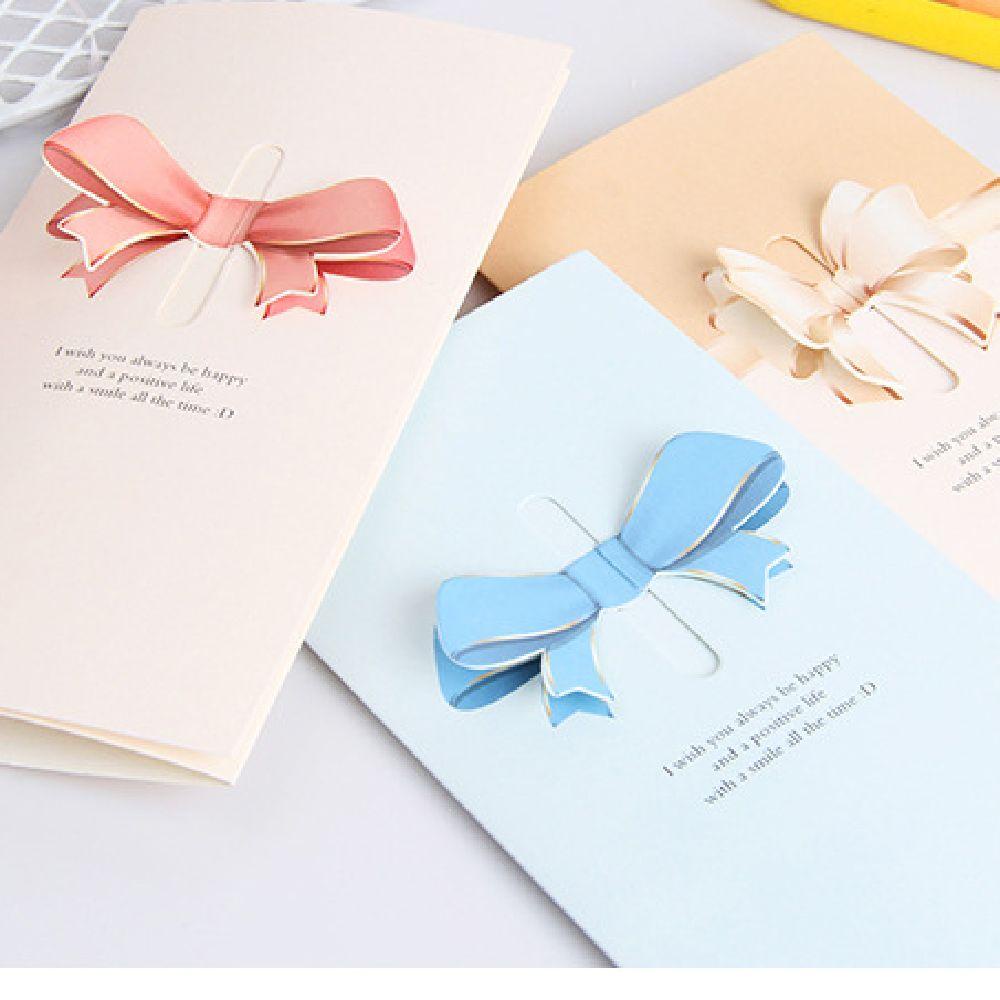 YOLA Thiệp Giáng Sinh In Chữ Thank You Và Nơ 3D Độc Đáo