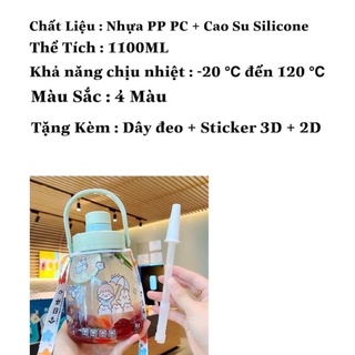 bình nước trẻ em 1lit kèm sticker