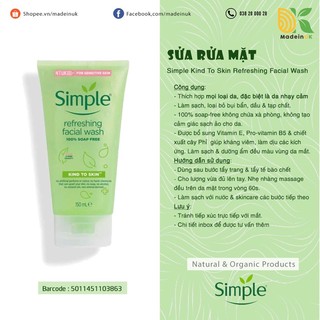[Chính Hãng ]Combo làm sạch da simple