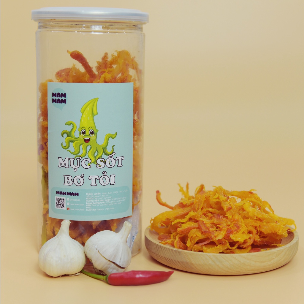 Mực sốt bơ tỏi 300g MămMăm đồ ăn vặt Hà Nội vừa ngon vừa rẻ