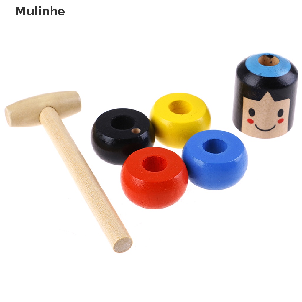 Mulinhe 1set Immortal Daruma Unbreakable Wooden Man Magic Toy Fun Toy Accessory VN