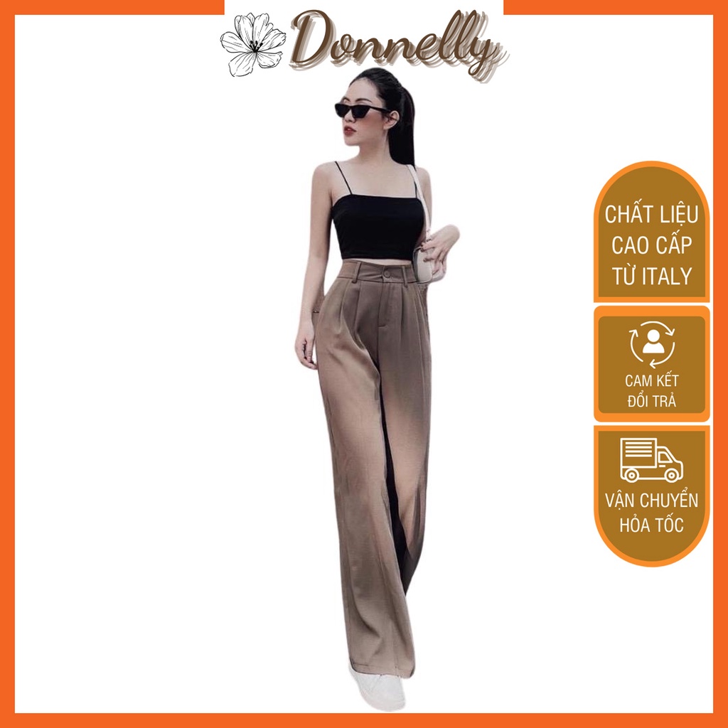[Hàng Cao Cấp Ảnh Thật] Quần Ống Rộng Donnelly Nữ Lưng Cao, Quần Ống Rộng Culottes Nữ Hàn Quốc Kéo Dài Chân - NA001