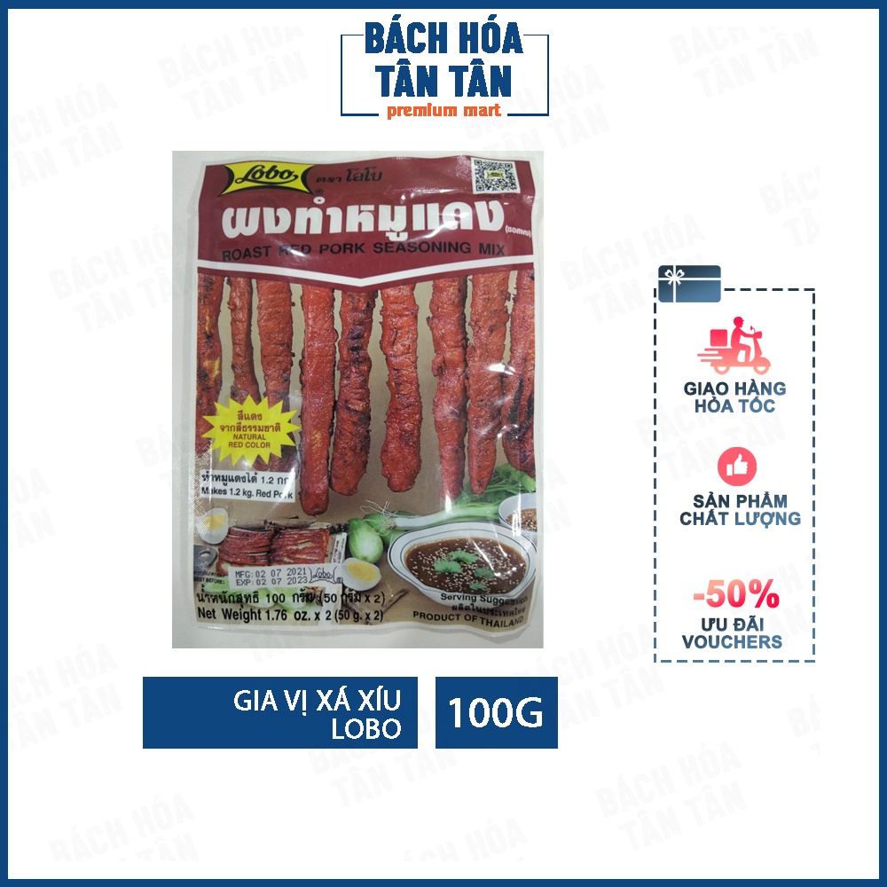 Gia vị làm xá xíu hiệu Lobo Thái chính hãng, gói 100g