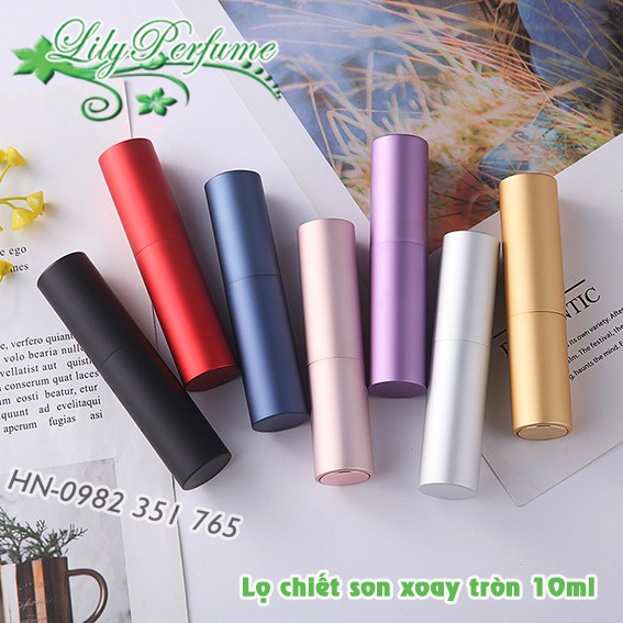 Lọ chiết nước hoa 10ml thỏi son xoay cao cấp Vỏ chiết Ống chiết Chai chiết nước hoa