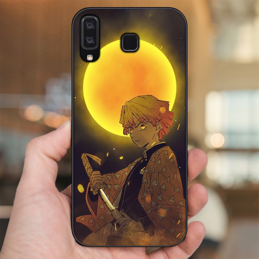 Ốp lưng Samsung A8 Star viền đen in hình Zenitsu Kimetsu no Yaiba