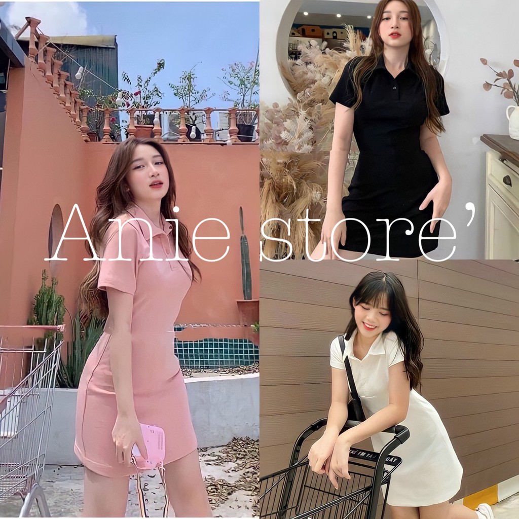 Đầm Nữ Polo Cotton Body 🦋 Váy Ngắn Nữ Dáng Ôm Cộc Tay 3 Màu 🦋