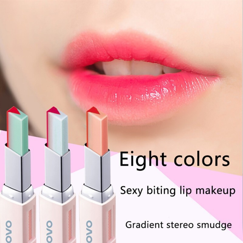 8 Color Gradient Color Lipstick V Cutting Two Tone Tint Silky Moisturzing Nourishing Lipsticks Balm Lip Cosmetic