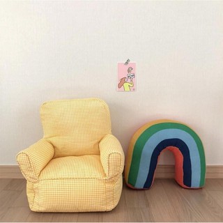 Ghế Sofa Mini Vải Canvas Họa Tiết Caro Xinh Xắn Cho Bé