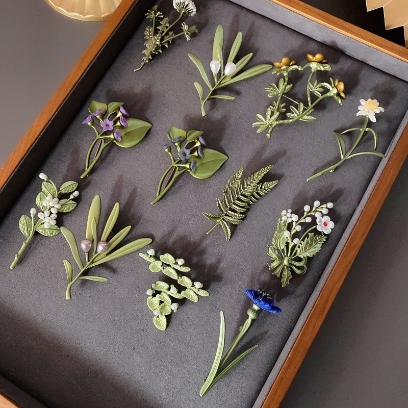 Ghim Cài Áo Hình Hoa Đính Ngọc Trai Phong Cách Vintage