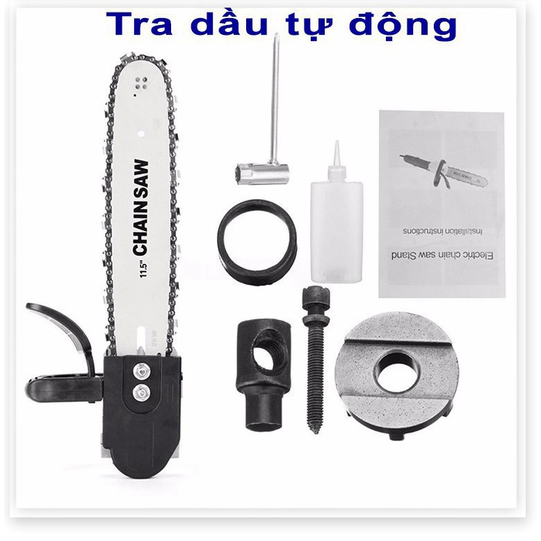 Lưỡi cưa xích gắn máy mài CHAIN SAW - luoi cua xich gan may mai - Có bình tra dầu tự động gắn liền