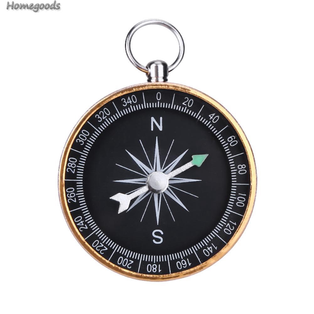 La bàn bằng nhôm màu vàng có móc khóa dùng cho cắm trại/làm quà tặng