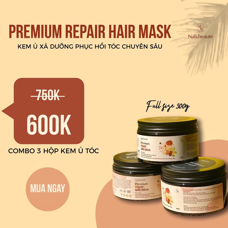 KEM Ủ XẢ PHỤC HỒI TÓC NAB.BEAUTÉ