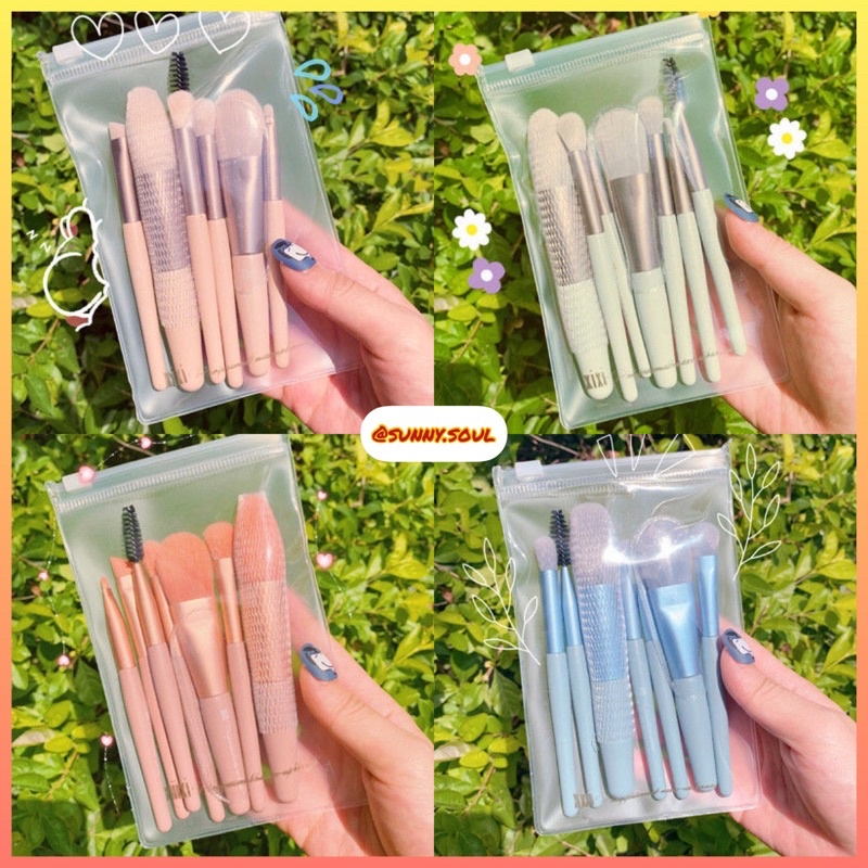 Bộ Cọ Trang Điểm Set 8 Cây Tặng Kèm Túi Zip Vintage | BigBuy360 - bigbuy360.vn