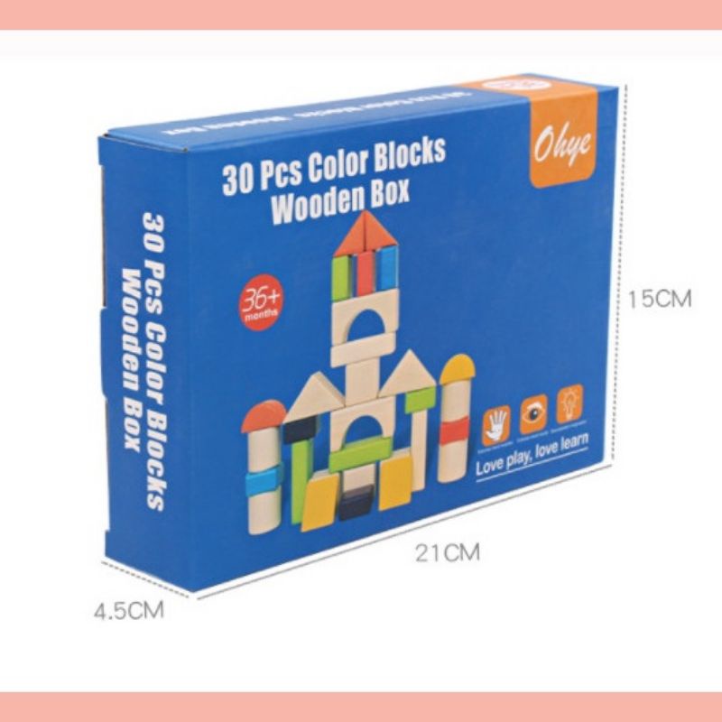 🟥 ĐỒ CHƠI GỖ 30 KHỐI SÁNG TẠO CÙNG BÉ XÂY DỰNG MÔ HÌNH TỪ KHỐI GỖ