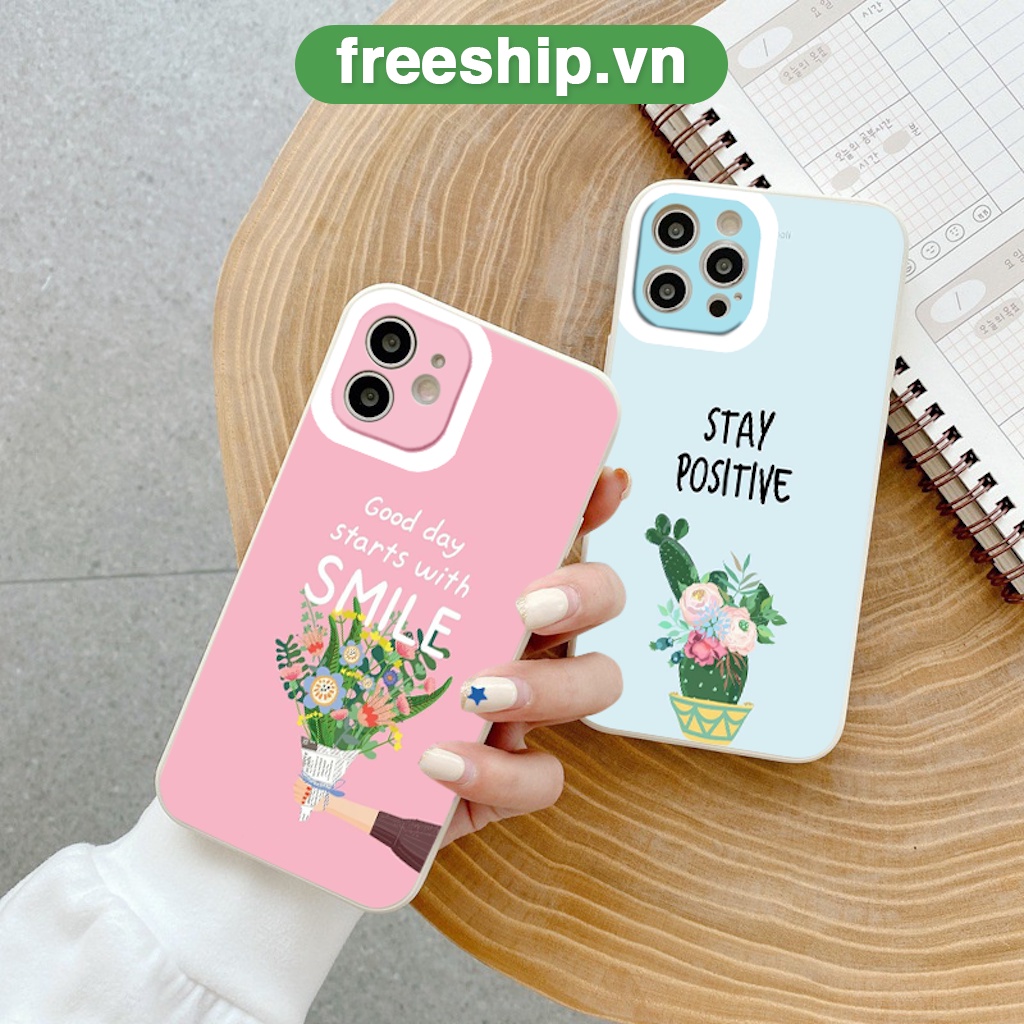 Ốp lưng iphone Smile, Stay nhẹ nhàng đẹp chống sốc ốp iphone bảo vệ camera 13promax/11pro/6/7/8/se2020/x/xr/xsmax