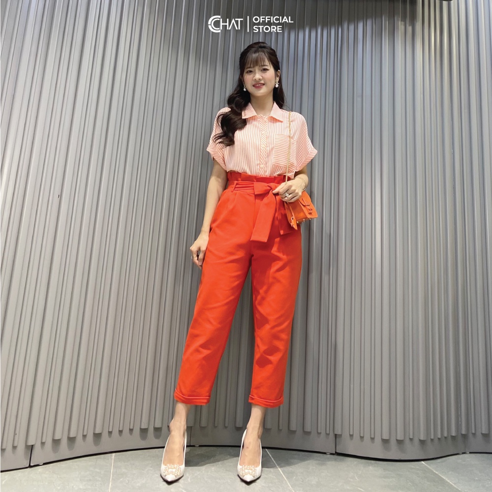 Quần Baggy Nữ CCHAT Cạp Bèo Dáng Suông Chất Kaki Cao Cấp Phong Cách Trẻ Trung 11QDK2022BT