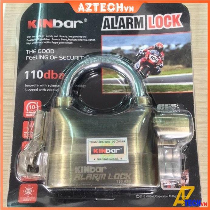 Ổ khóa báo động chống trộm Kinbar Alarm Lock móc ngắn còi báo động 110 dB ( vàng )