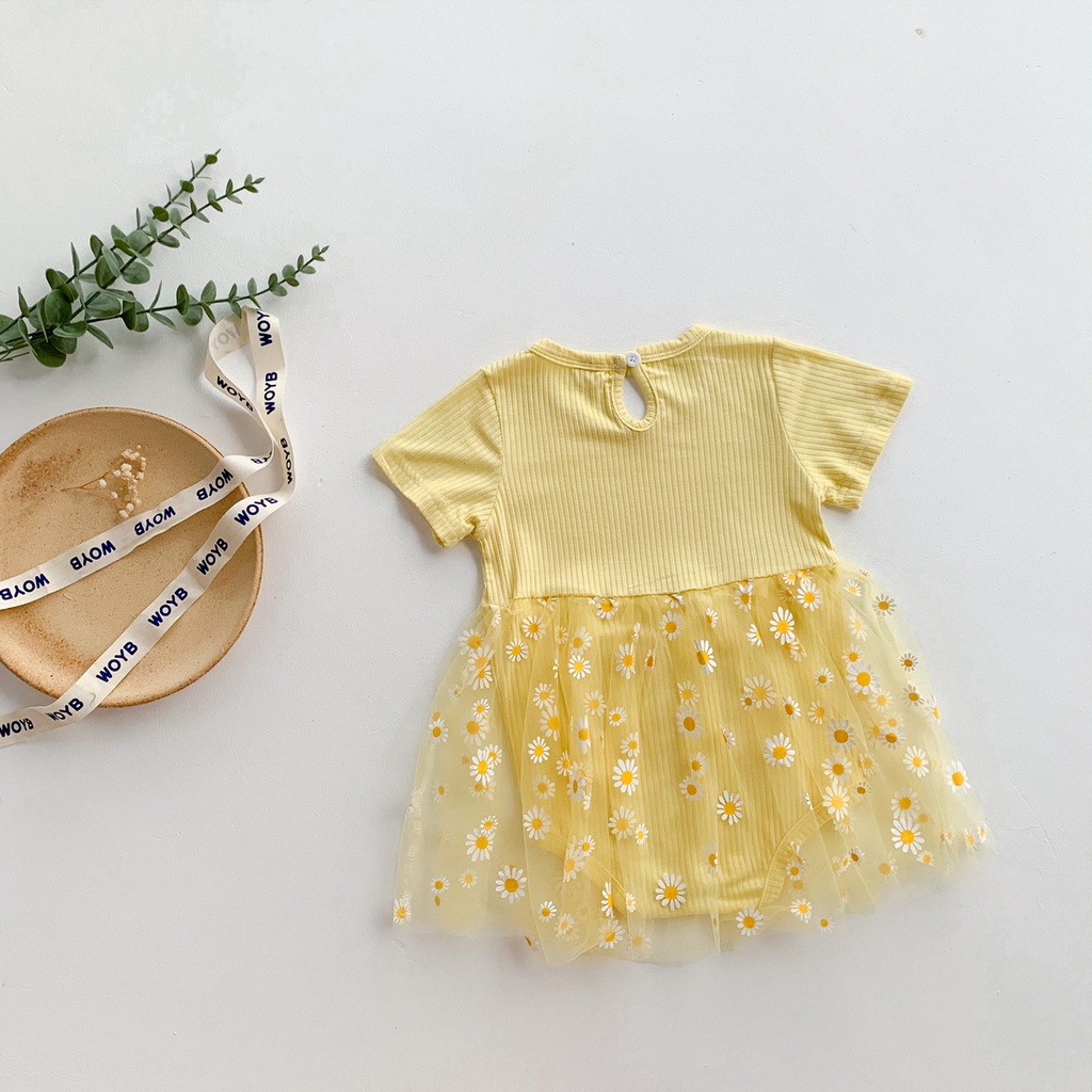 Newborn Baby Girls Summer Daisies Jumpsuit Romper Dress Infant Clothes
