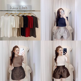Áo len tay lửng free size