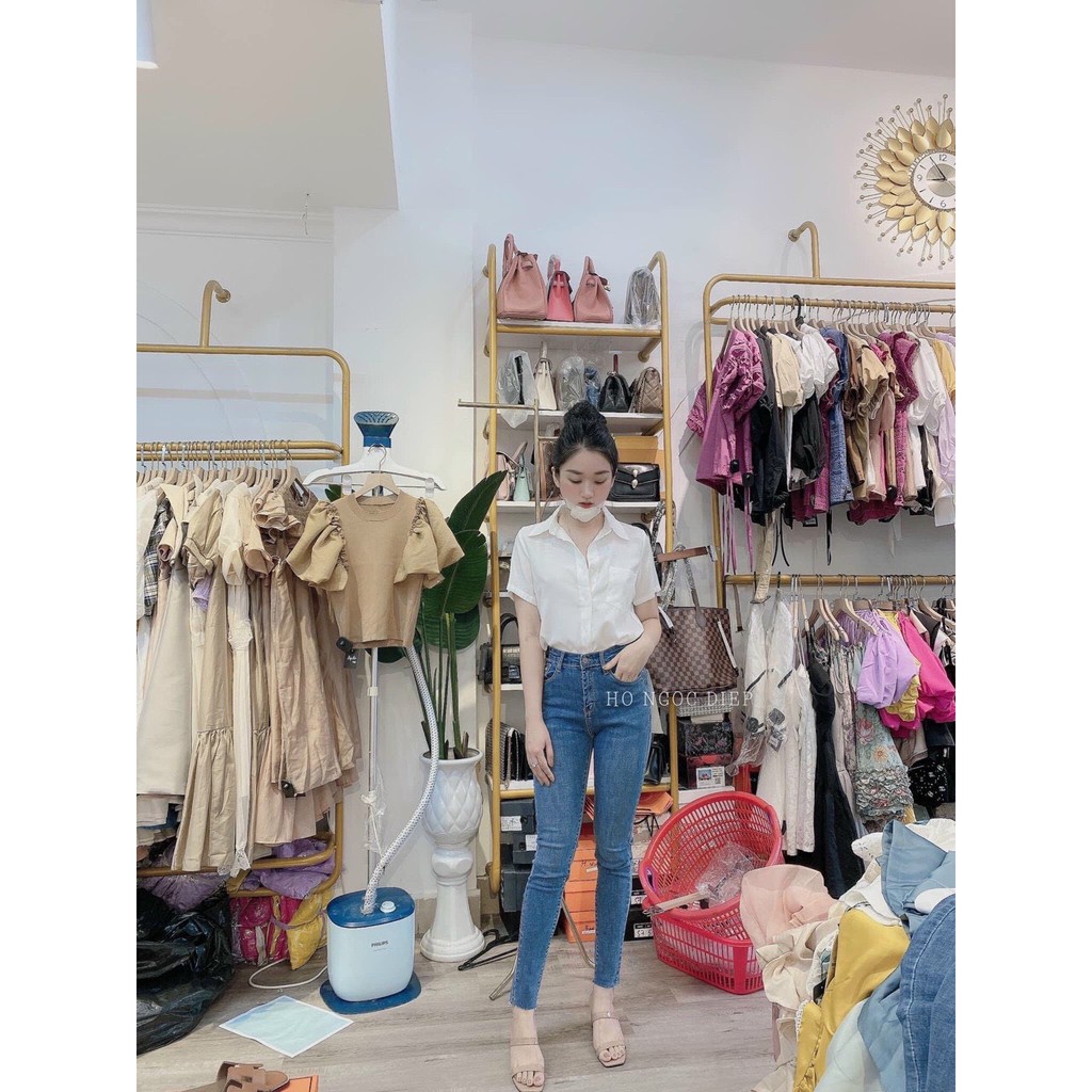 Áo sơ mi GU bạn gái nào mặc cũng xinh