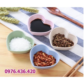 Bát để nước chấm hình trái tim / Khay nhỏ để đồ trái tim bằng lúa mạch.