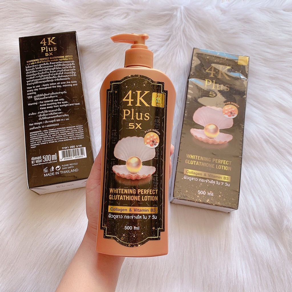 Sữa Dưỡng Thể 4K Plus 5X Thái Lan 500ml + DƯỠNG THỂ ALPHA ARBUTIN LOTION 3PLUS 500ml | BigBuy360 - bigbuy360.vn
